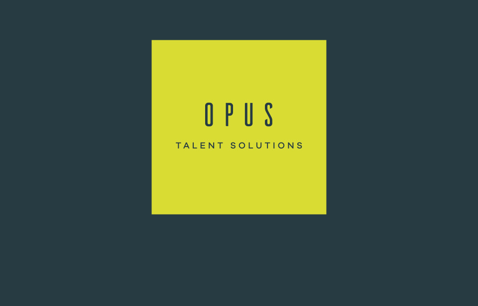 Large banner image of Opus Talent Solutions brand logo developed by DNA