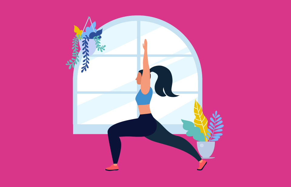 Illustration of a person doing yoga, showing the importance of mental health consideration in the workplace